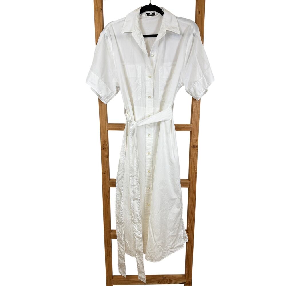 Vince White Button-Up Waist Tie Maxi Dress Size S